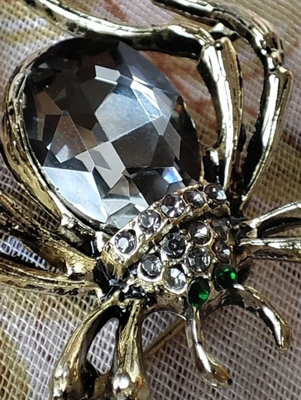 Crystal Glass Rhinestones Spider Brooch Pin Halloween Jewelry Very Good Quality